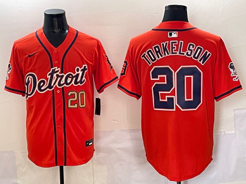 Men 2025 Detroit Tigers #20 Torkelson Orange Nike MLB Jersey style 02->detroit tigers->MLB Jersey
